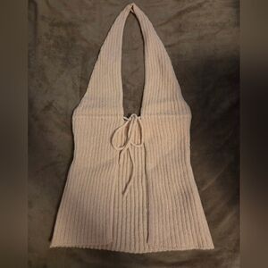Beige Knit Halter Top - Size Small - Unworn